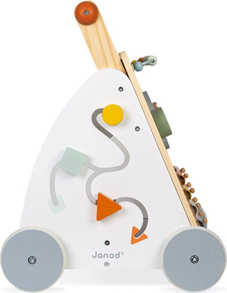 Janod Sweet Cocoon Multi-Activiteiten Loopwagen - 9 Activiteiten - Blauw/Grijs
