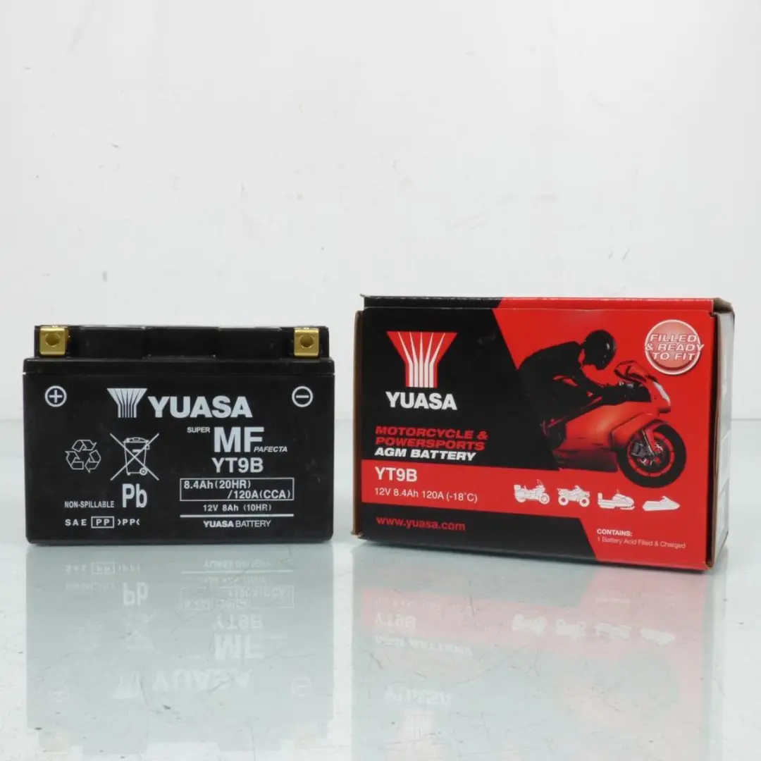 Yuasa YT9B Gel Accu 12V 8.4Ah - Onderhoudsvrij