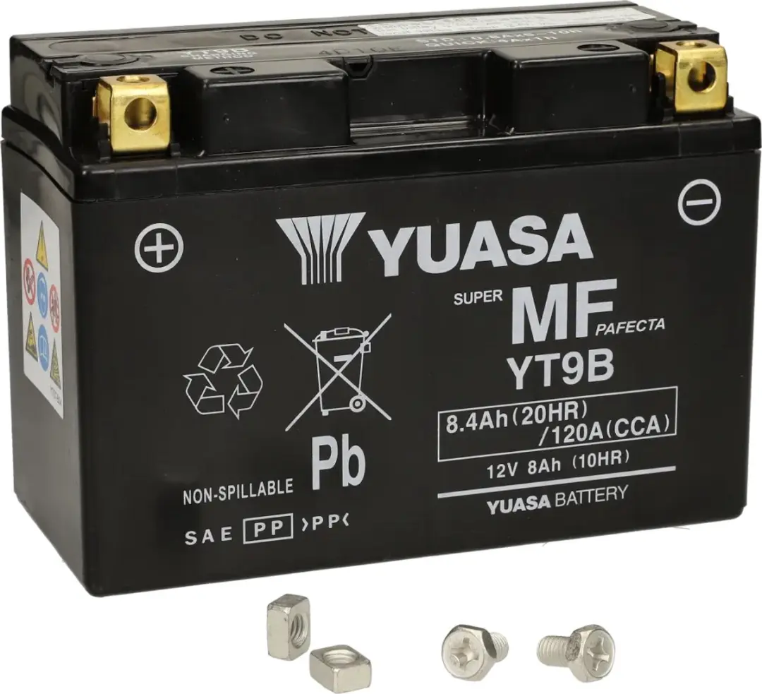 Yuasa YT9B Gel Accu 12V 8.4Ah - Onderhoudsvrij