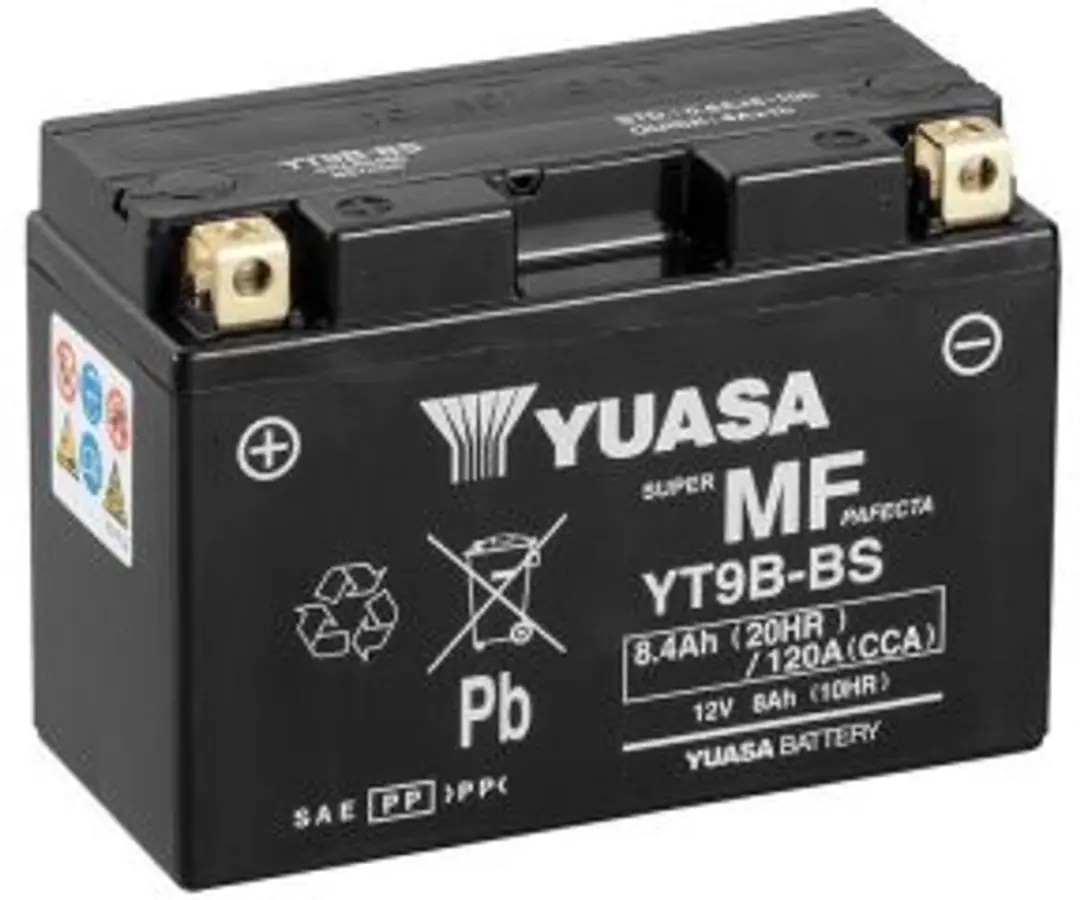 Yuasa YT9B Gel Accu 12V 8.4Ah - Onderhoudsvrij - afbeelding 6 van 6