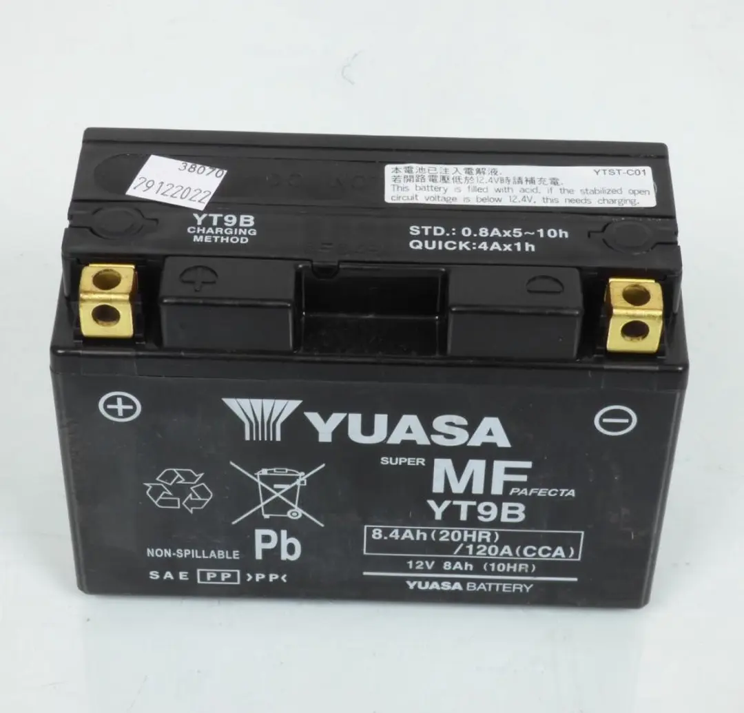 Yuasa YT9B Gel Accu 12V 8.4Ah - Onderhoudsvrij