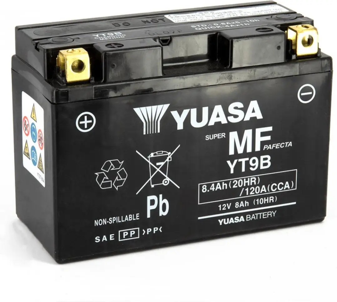 Yuasa YT9B Gel Accu 12V 8.4Ah - Onderhoudsvrij