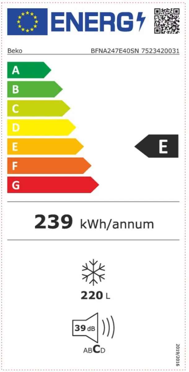 Beko BFNA247E40SN Inbouwvriezer 220L - Nofrost - 6 Vakken - afbeelding 6 van 6