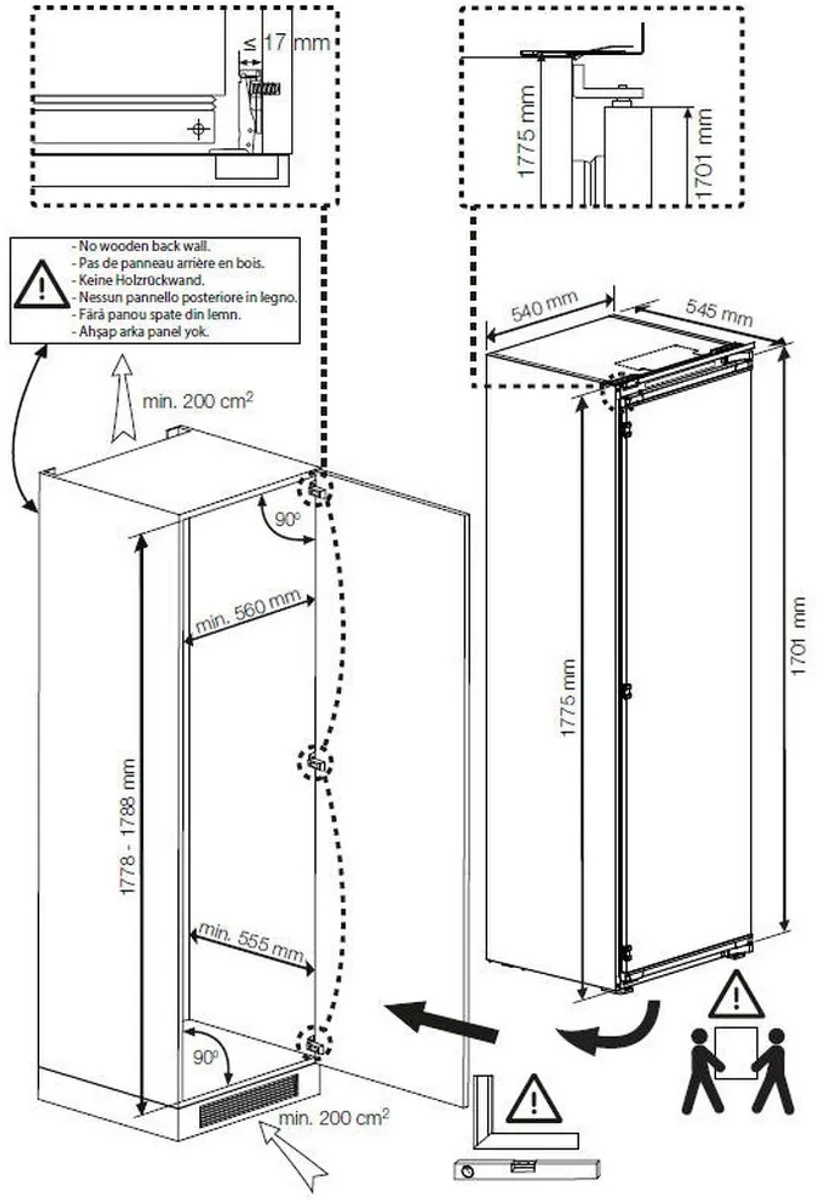 Beko BFNA247E40SN Inbouwvriezer 220L - Nofrost - 6 Vakken