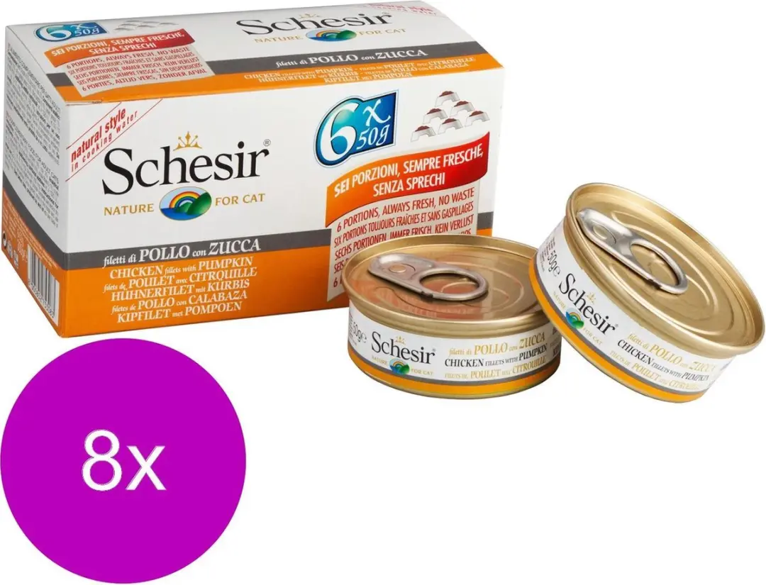 Schesir Kat Gekookt Blik 6x50g