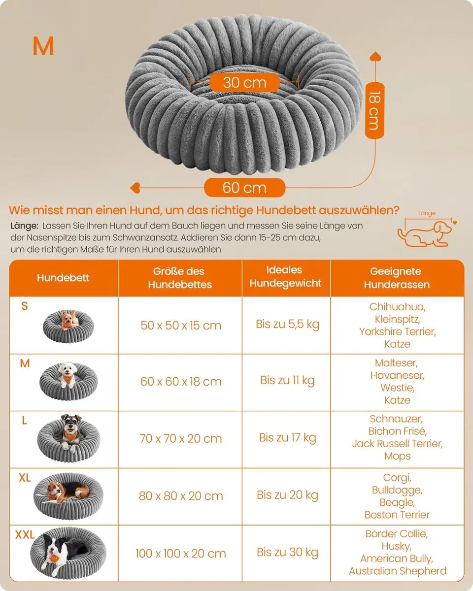 Songmics Hondenbed met zachte hoes - voor kleine honden - afbeelding 6 van 6