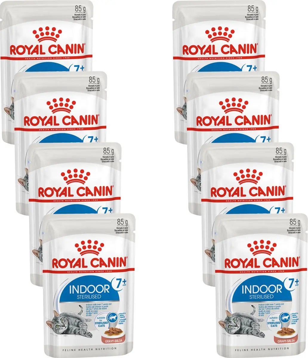 Royal Canin Indoor 7+ In Gravy Kattenvoer - 8x12x85g