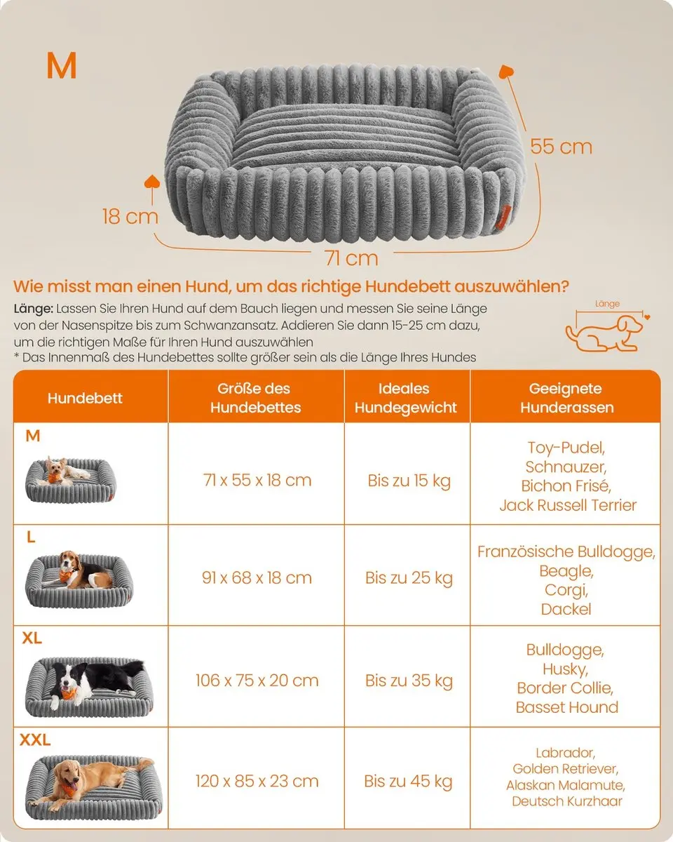 Songmics Orthopedisch Hondenbed Duifgrijs - afbeelding 6 van 6