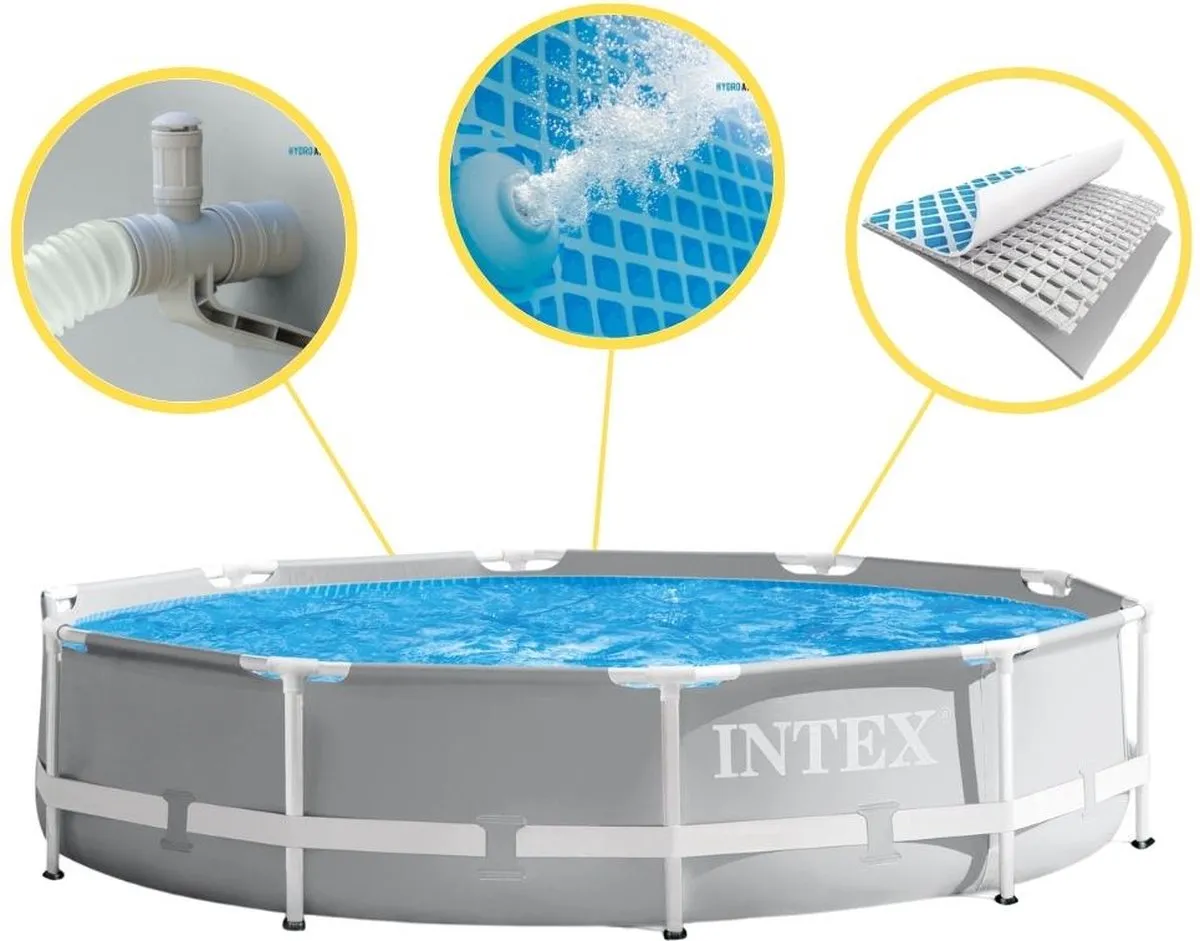 Intex Prism Frame 26726GN Opzetzwembad 457x122cm - Grijs/Wit