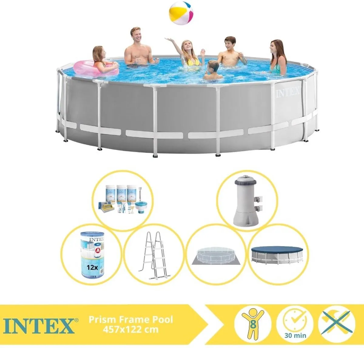 Intex Prism Frame 26726GN Opzetzwembad 457x122cm