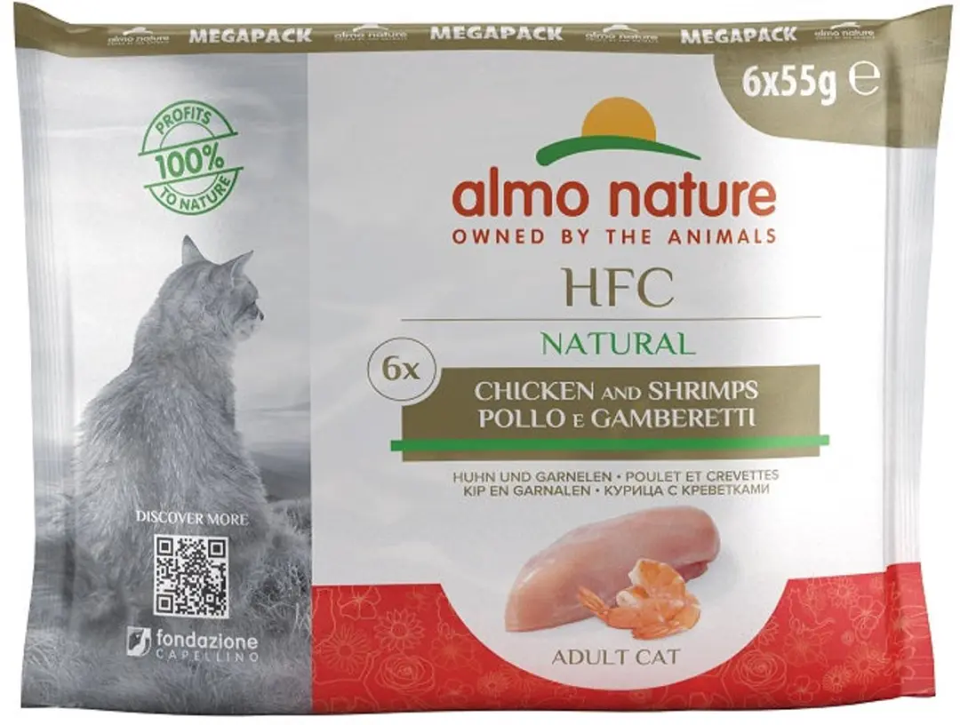 Almo Nature HFC Naturel Kip & Garnalen 48 Stuks (6x55g)