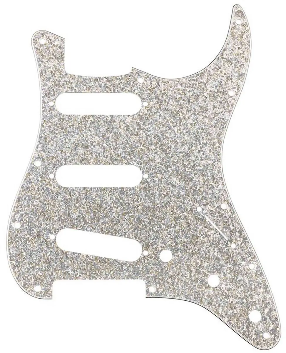 Fender Stratocaster Pickguard SSS Silver Sparkle