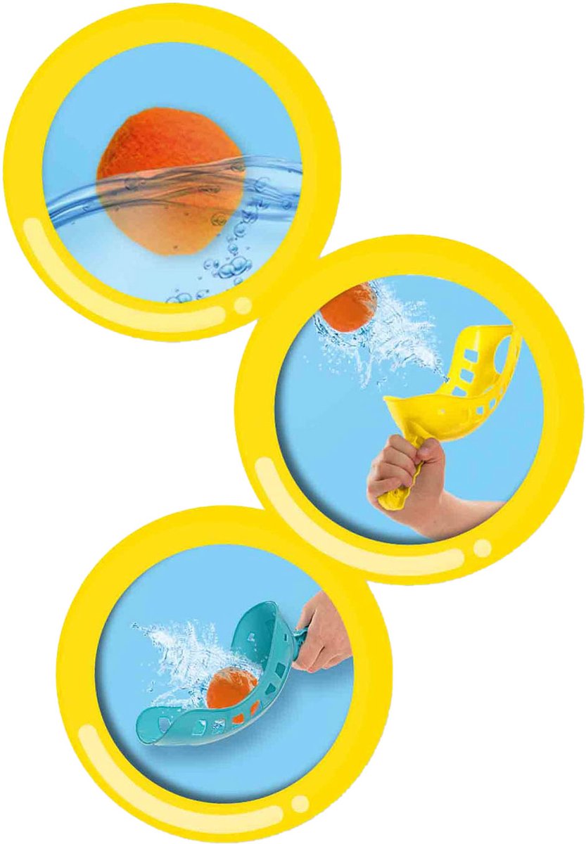 SES - Splash water vangbal - 2 werp- en vang tools met 12 splash waterballen - droog en nat te gebruiken - spel bij warm weer met water