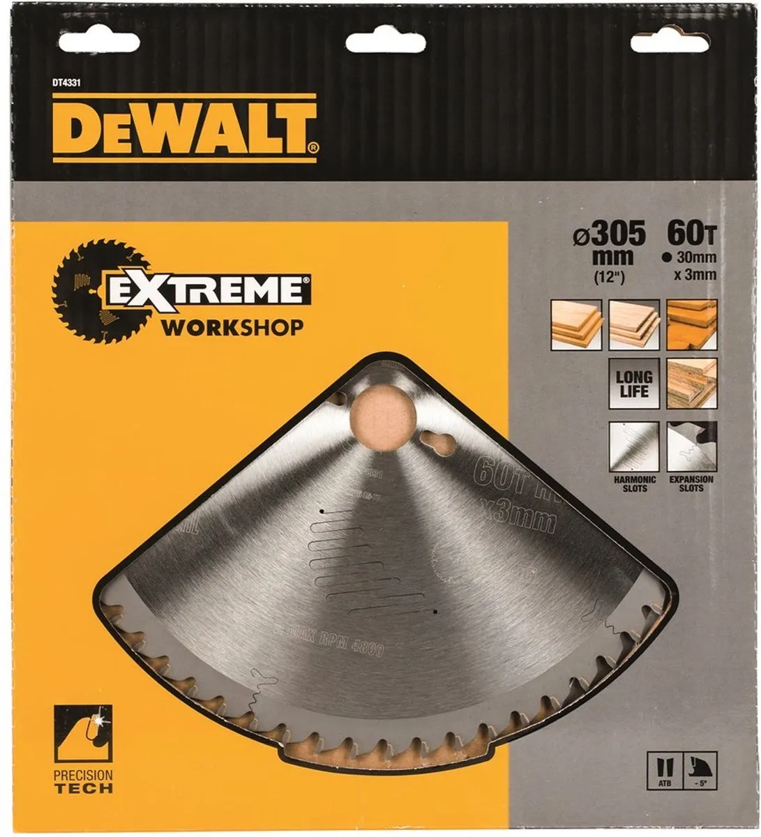 DeWalt 60-Tand Zaagblad Hard Metaal 305mm - Hout