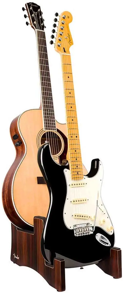 Hercules Fender Deluxe Houten Gitaarstandaard - 2-Tier - Bruin