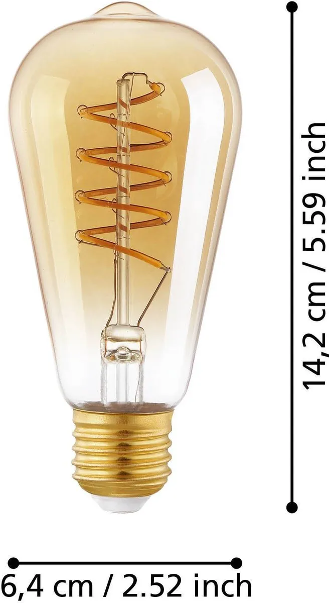 Eglo Amber LED Lamp E27 - 4W - 2200K - ø6,4cm