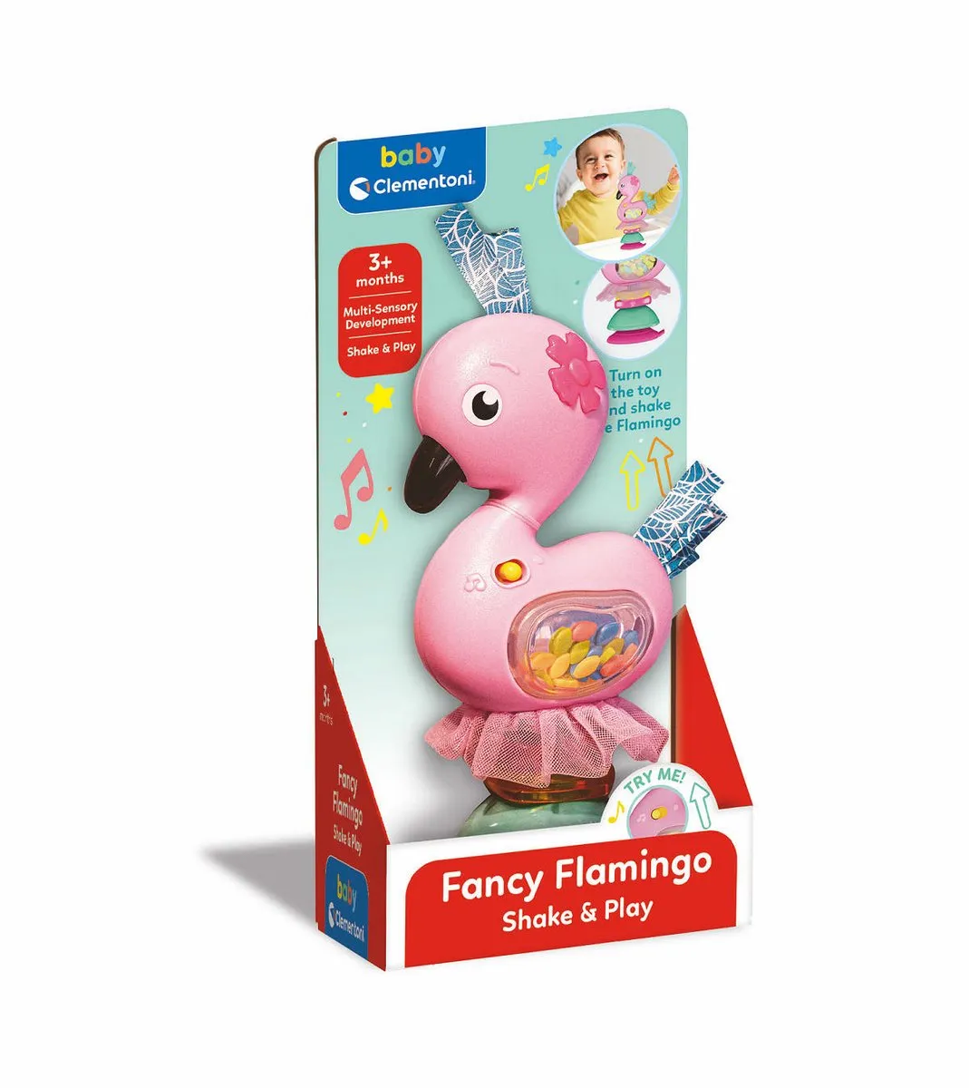 Clementoni Baby Fancy Flamingo Rammelaar - Multi kleuren