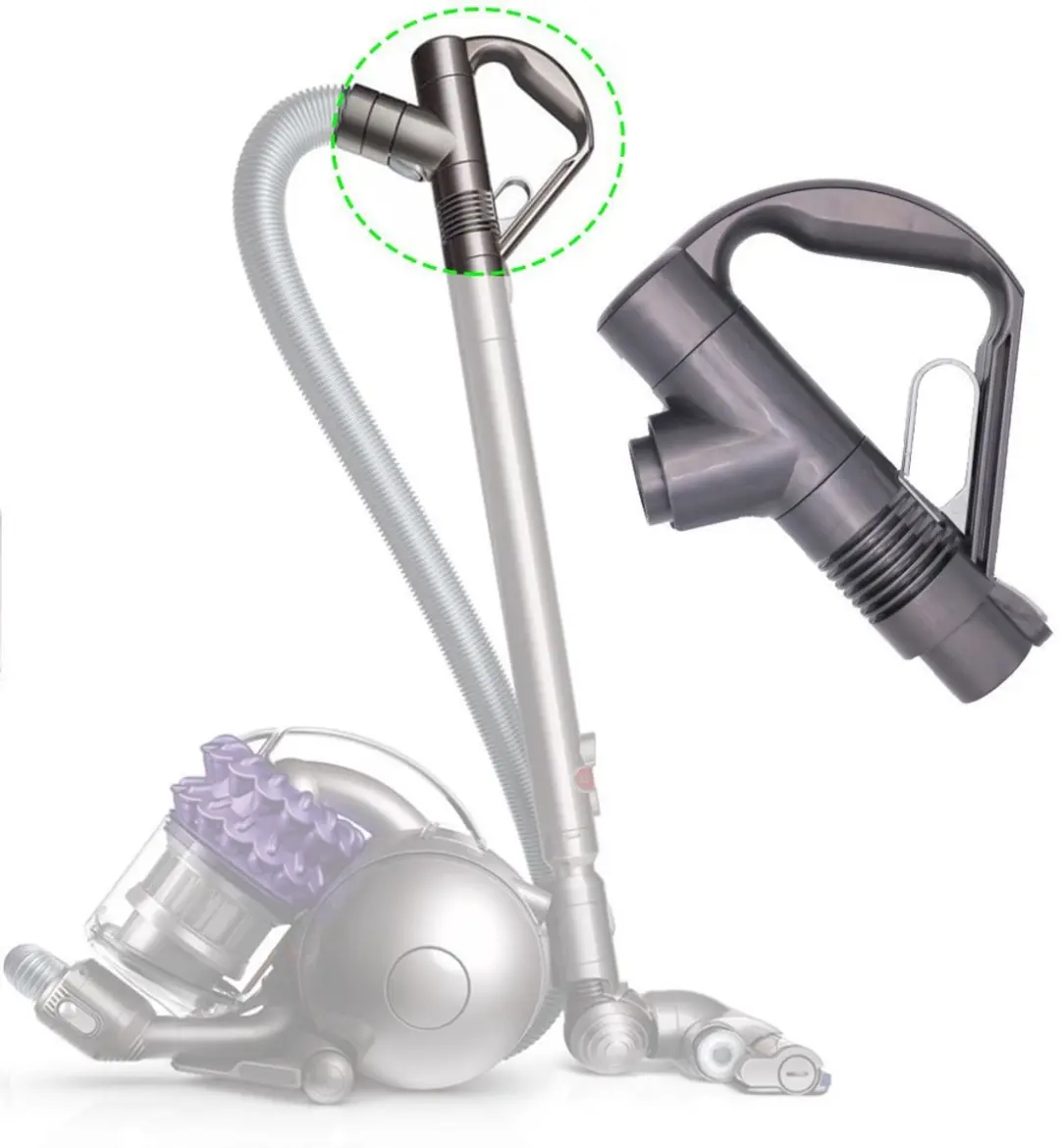 ECTEATOY Vervangende Handgreep DC19/DC23/DC26/DC29/DC32/DC37 - #917276-01 - Grijs