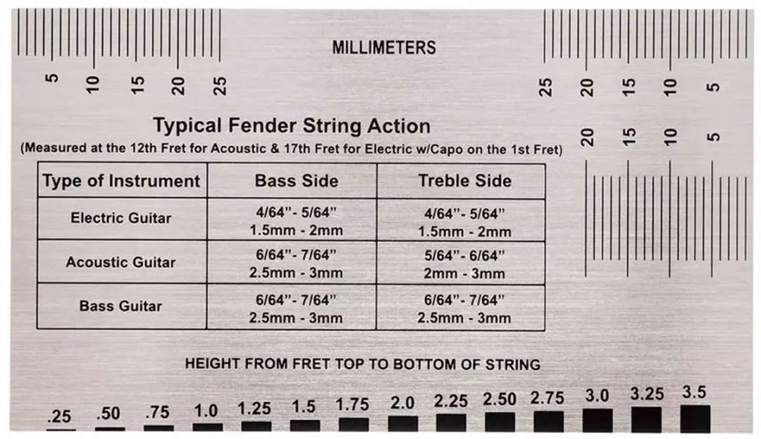 Fender String Action Gauge RVS - Inch/mm - afbeelding 6 van 6