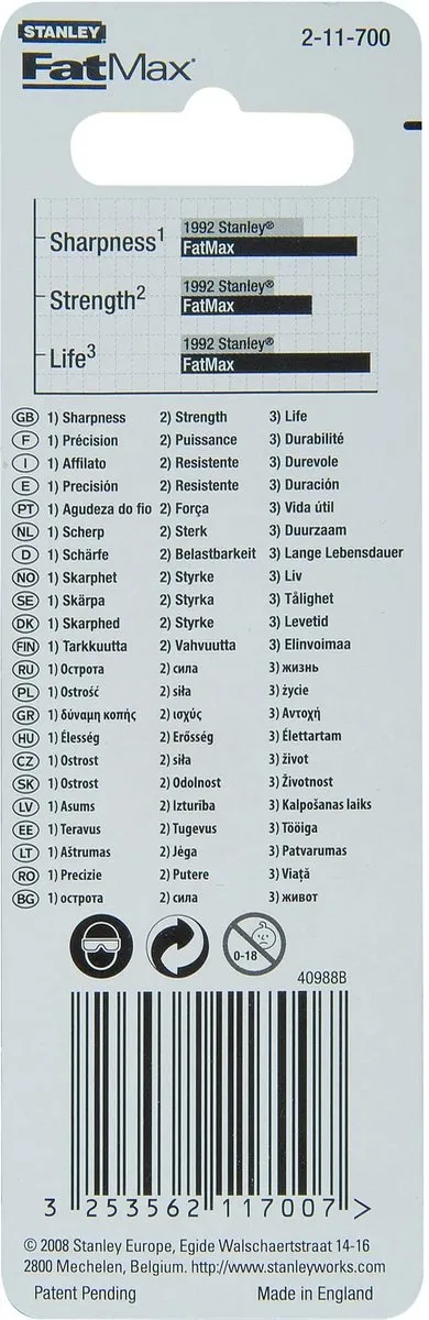Stanley FatMax Reservemesjes 10 Stuks - voor Stanleymes - afbeelding 6 van 6