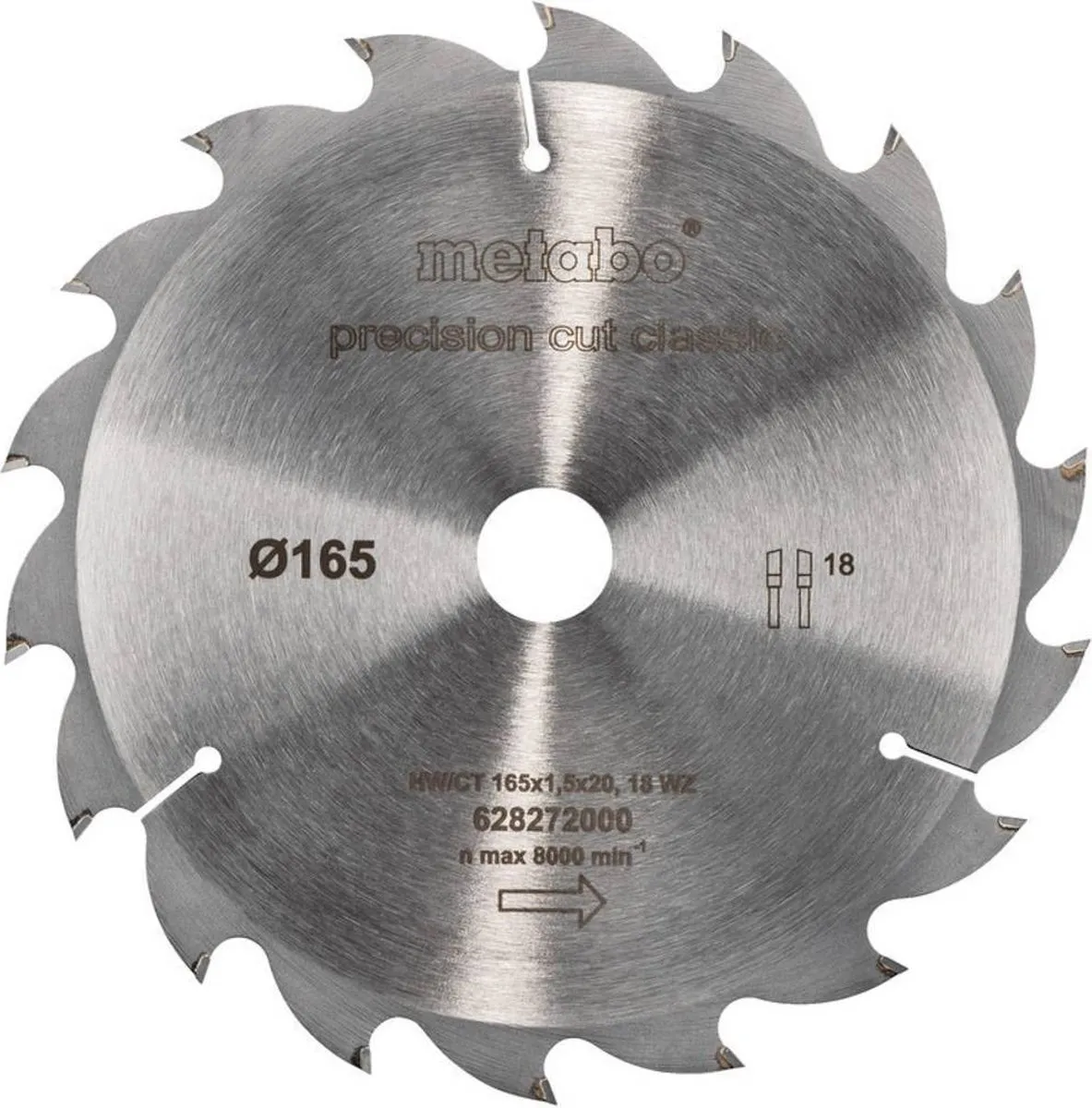 Metabo HW/CT 165x20 Cirkelzaagblad 18 Tanden - 20°