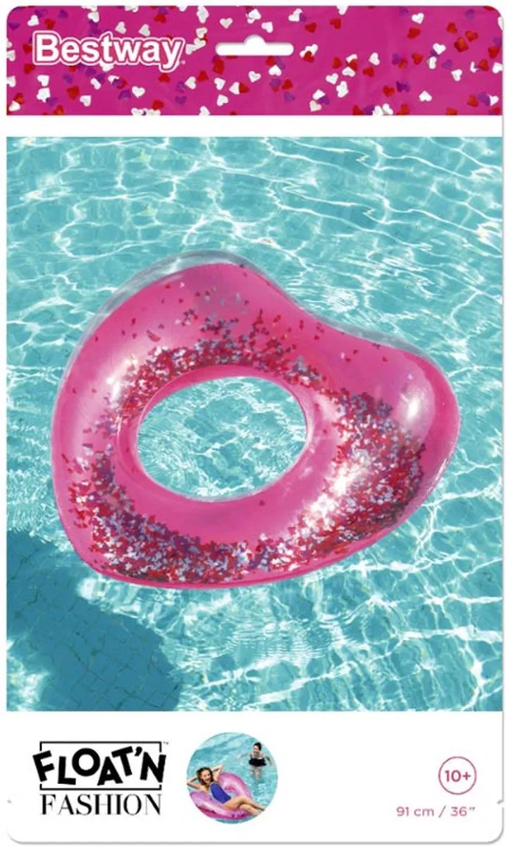 Bestway Glitter Zwemband Roze Hart - afbeelding 5 van 6