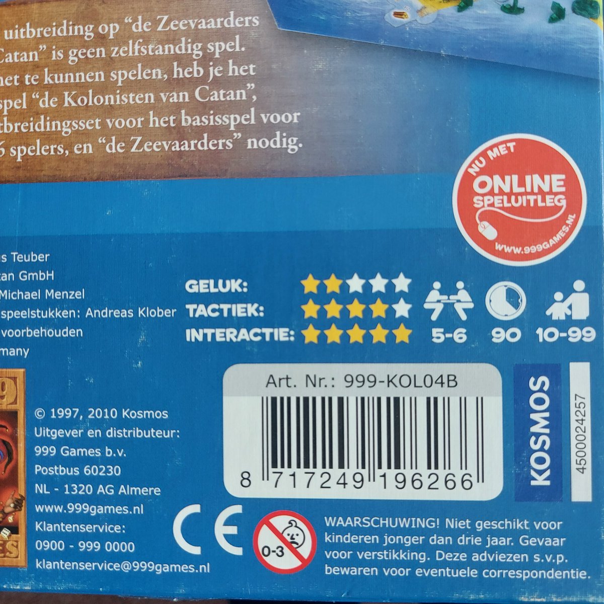 999 Games - Catan: Uitbreiding Zeevaarders 5/6 spelers - Bordspel