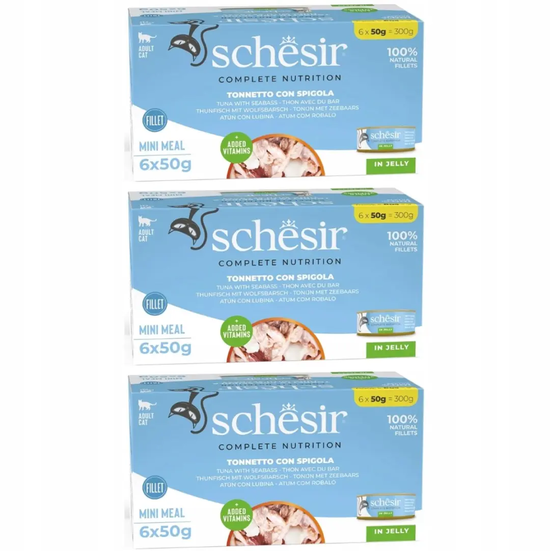 Schesir M-Pack Natvoer Kat Tonijn & Ozeabaars - 18x50g
