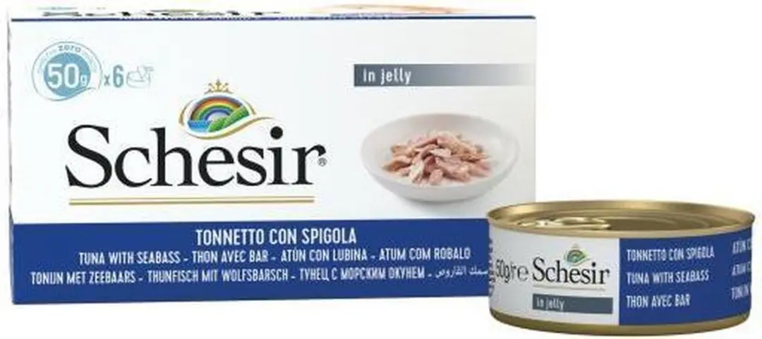 Schesir M-Pack Natvoer Kat Tonijn & Ozeabaars - 18x50g - afbeelding 6 van 6