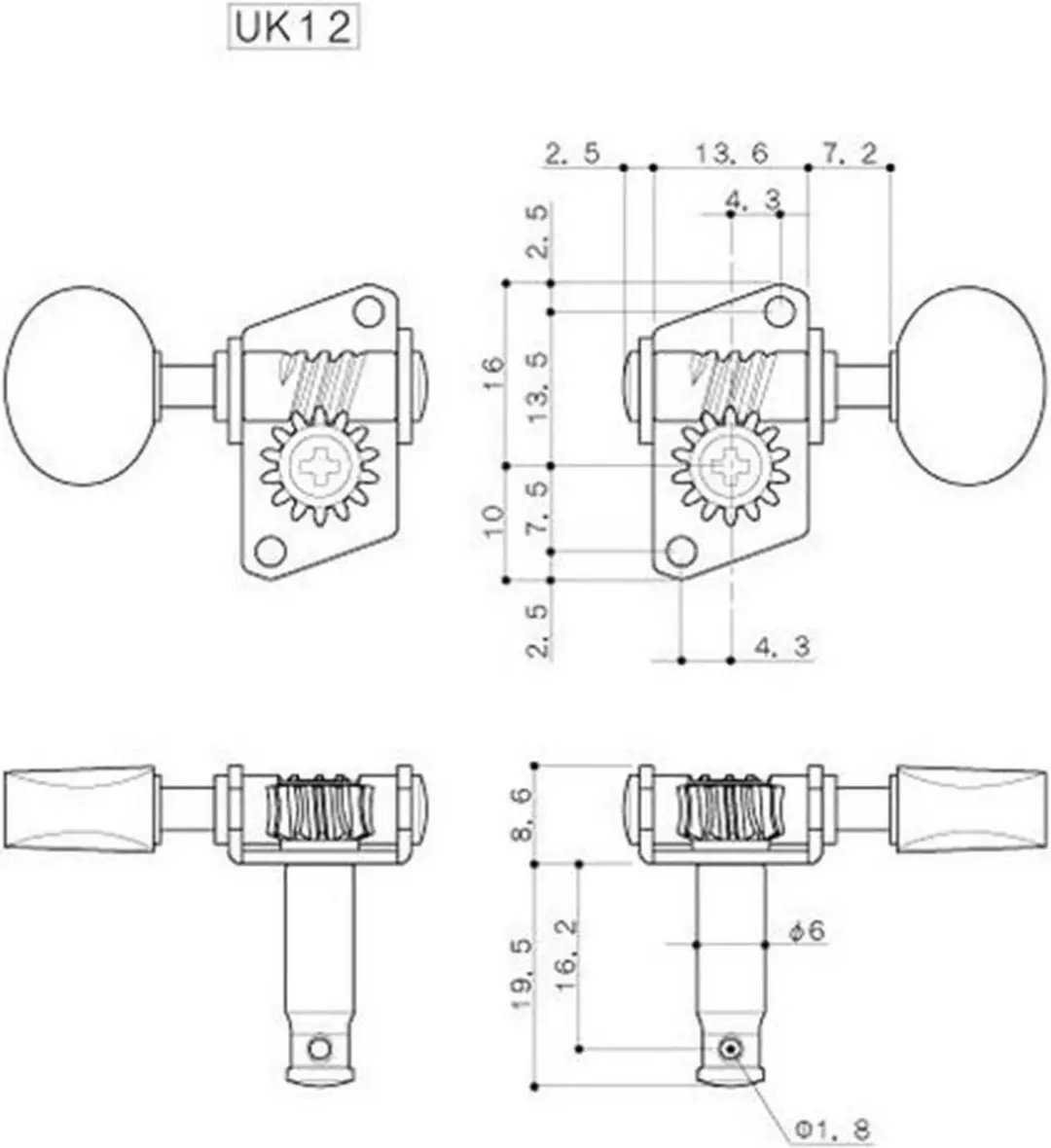 Boston Gotoh GTH15802 UK12 Stemmechanieken - Nikkel - 1:14