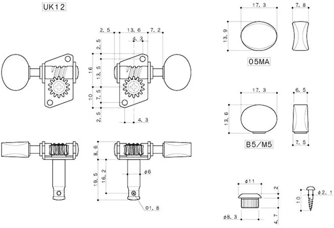 Boston Gotoh GTH15802 UK12 Stemmechanieken - Nikkel - 1:14