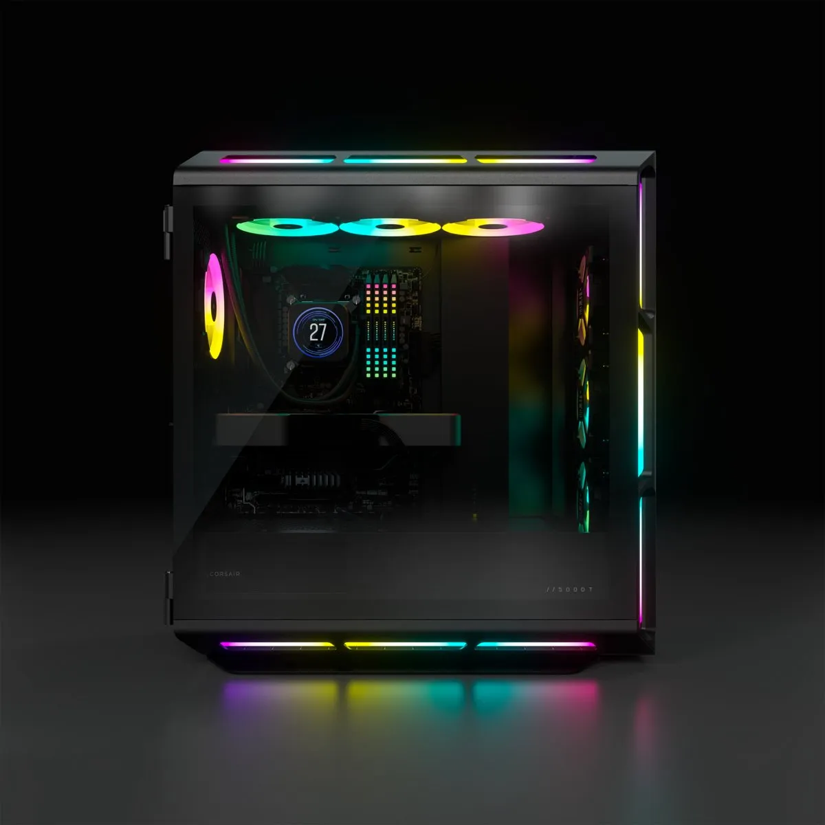 Corsair 5000T RGB TG Behuizing - Midtower - ATX - 3 Ventilatoren - Zwart