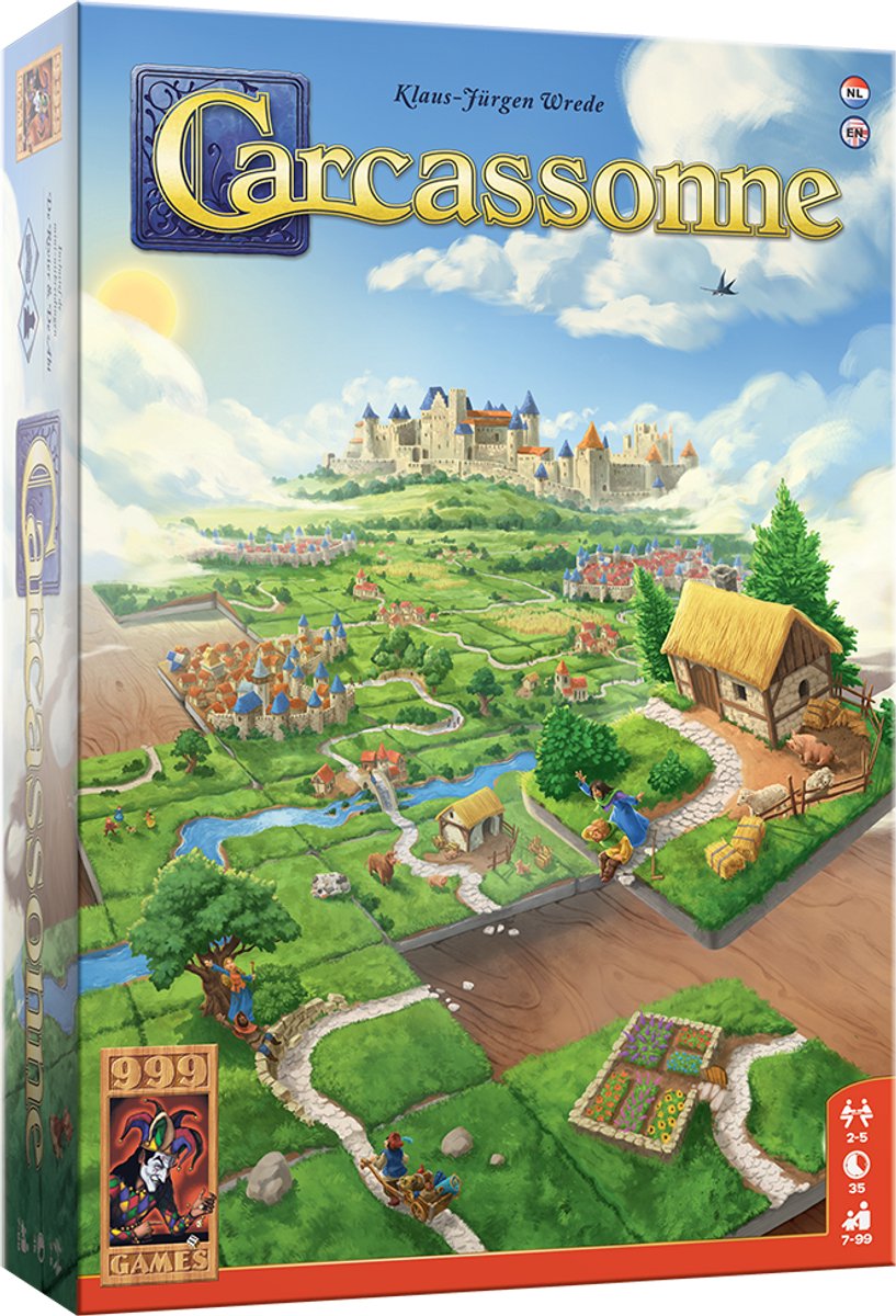999 Games - Carcassonne - Basisspel - Bordspel - Strategiespel - Gezelschapsspel - Familiespel - NL - EN