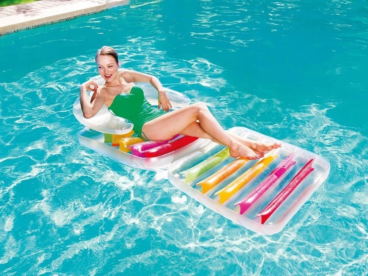 Bestway Drijfstoel Opblaasbaar 201x89cm - Regenboog