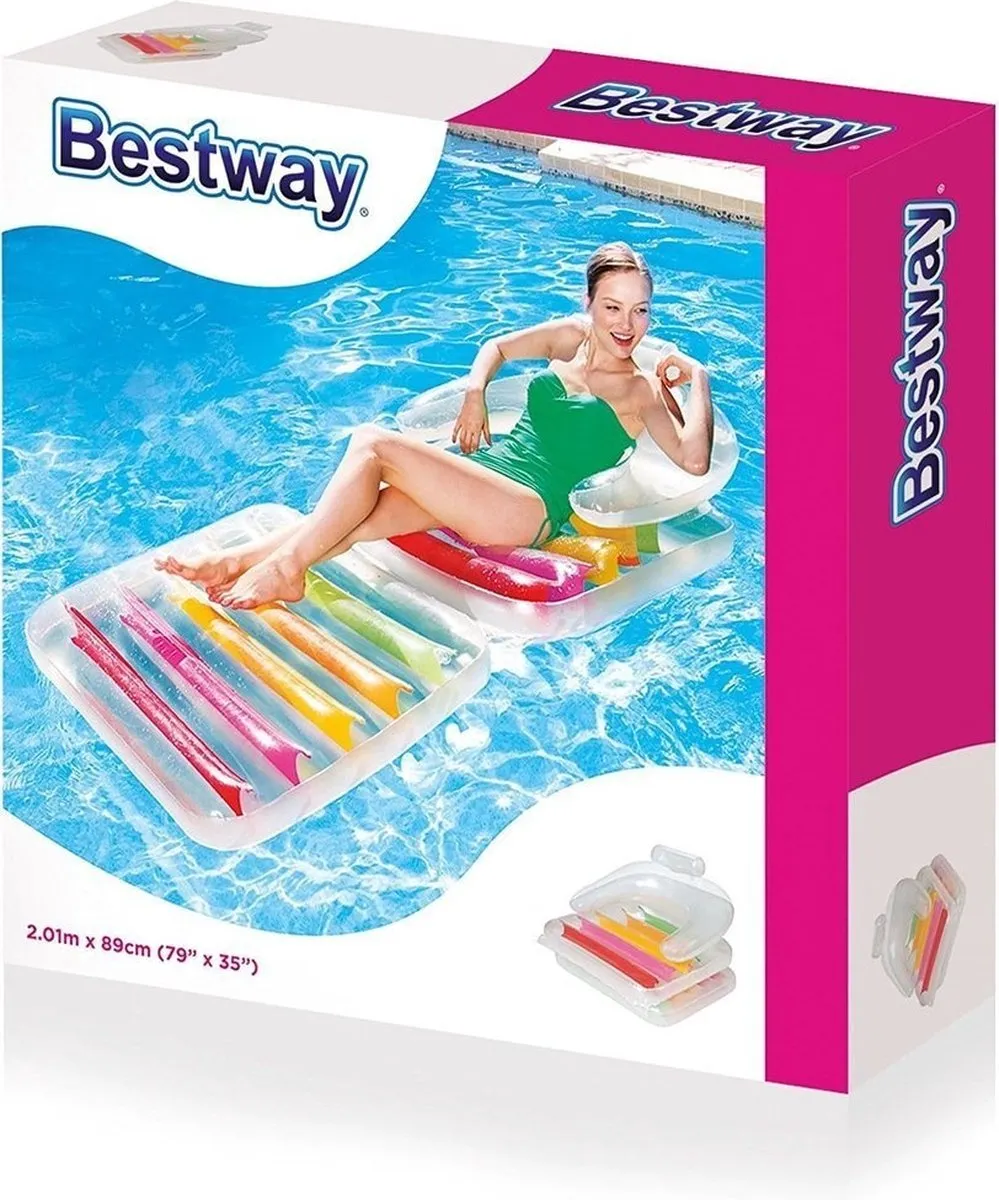 Bestway Drijfstoel Opblaasbaar 201x89cm - Regenboog