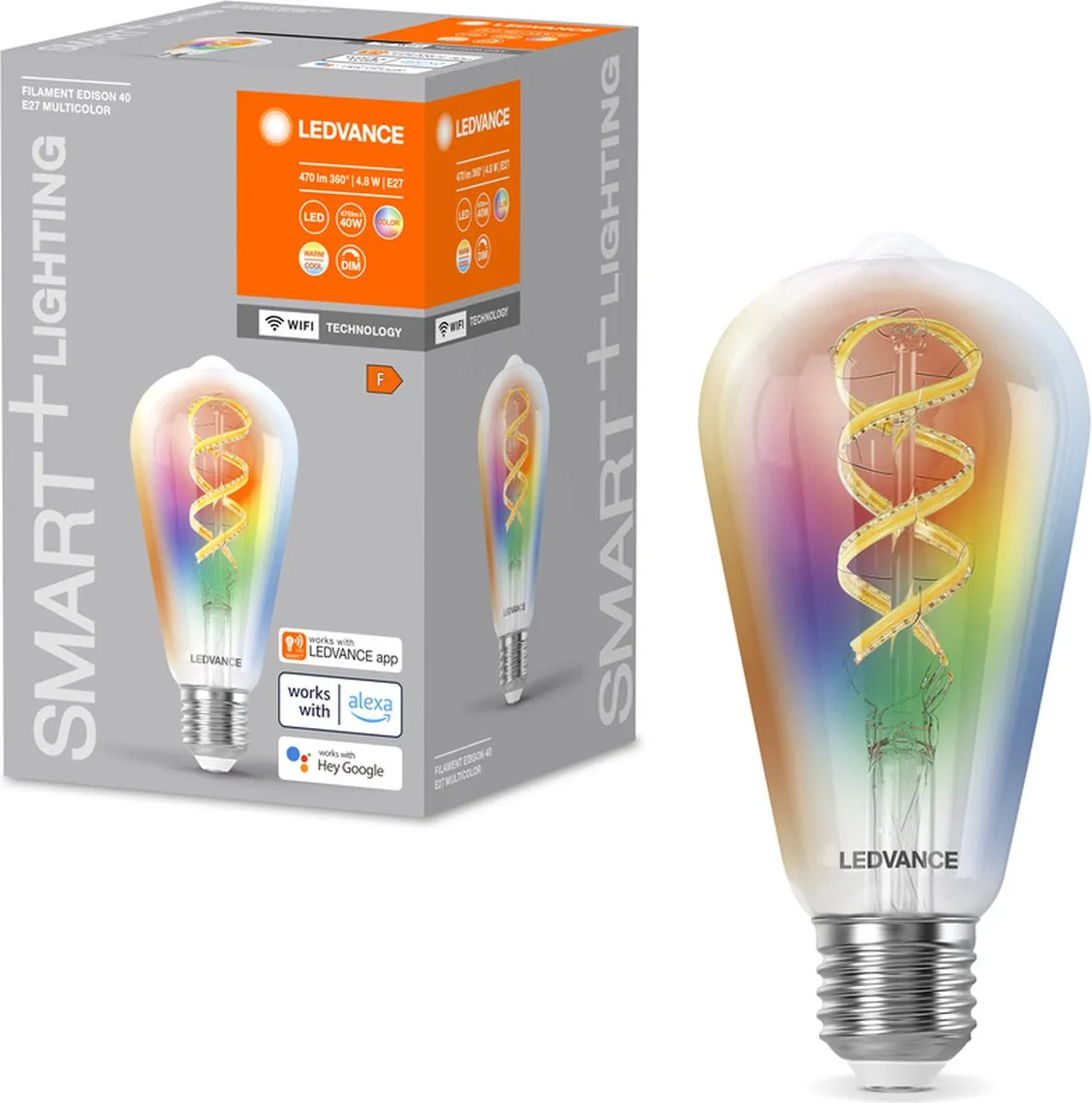 LEDVANCE SMART+ WIFI LED Lamp E27 4.8W 470lm RGBW - 4 Stuks - afbeelding 5 van 6