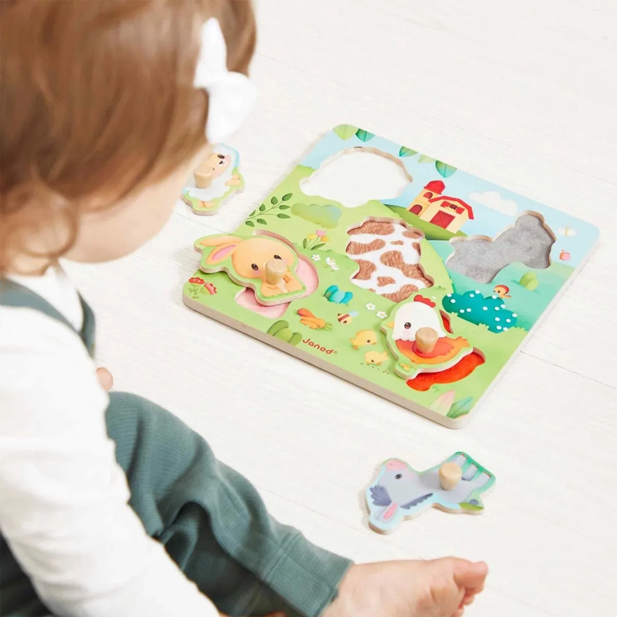 Janod Boerderij Voelpuzzel 5-delig - Multicolor