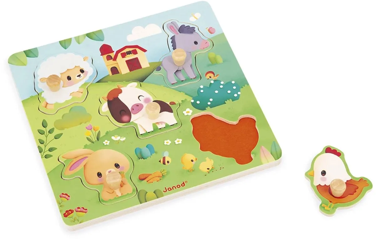Janod Boerderij Voelpuzzel 5-delig