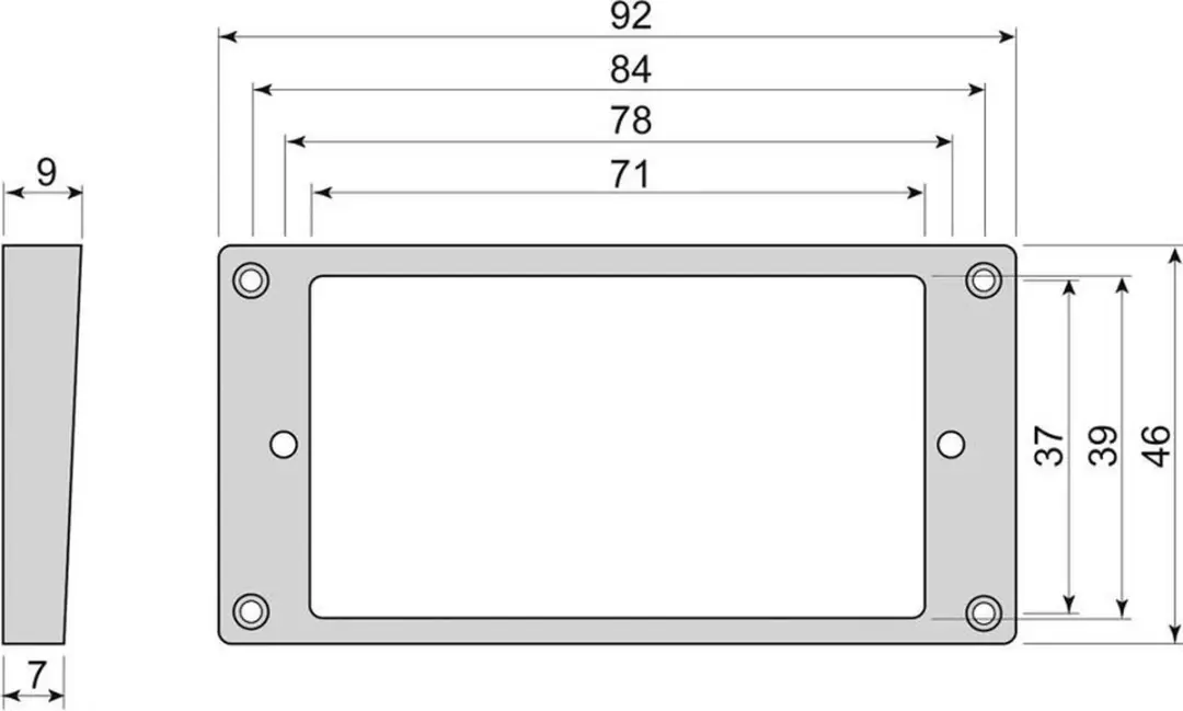 Boston HCS7090BK Humbucker Frame - Zwart