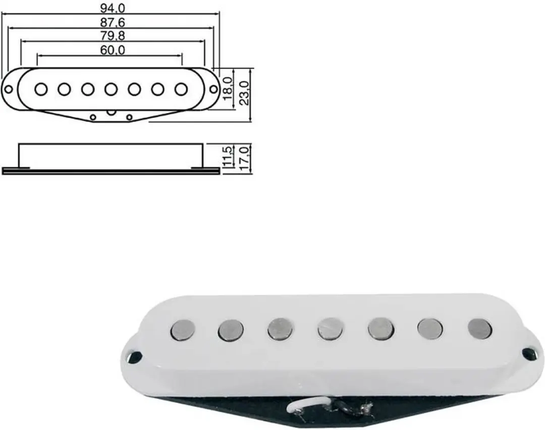 Boston Stallion PU-19-WH 7-Snaar Gitaar - Wit