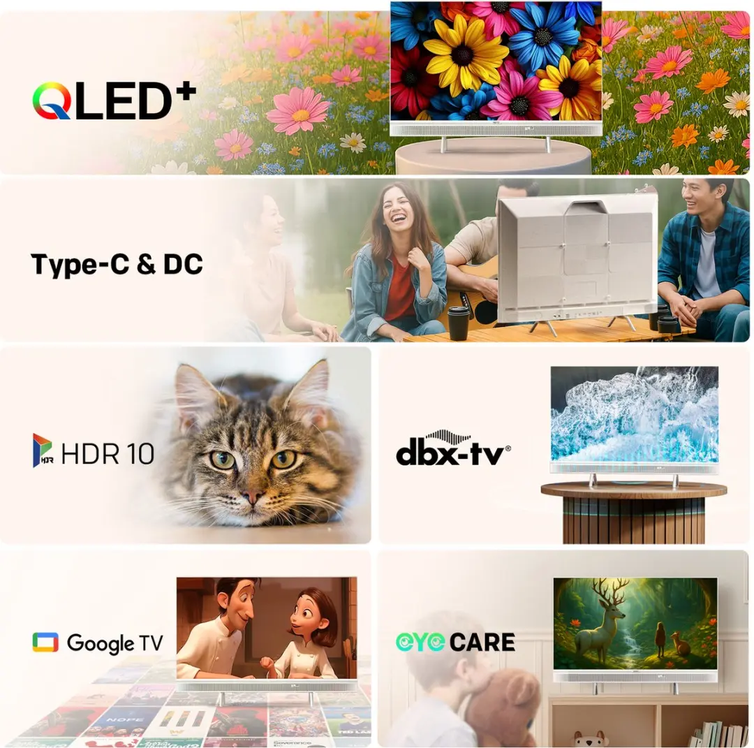 Metz Lifestyle 32MQE7100Z QLED+ Smart TV 32 inch - Wit - afbeelding 6 van 6