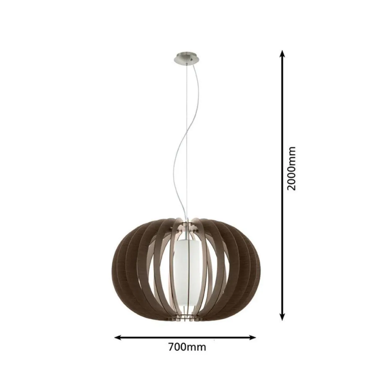 Eglo Stellato 3 Hanglamp Ø700mm - Nikkel-Mat - Bruin/Wit