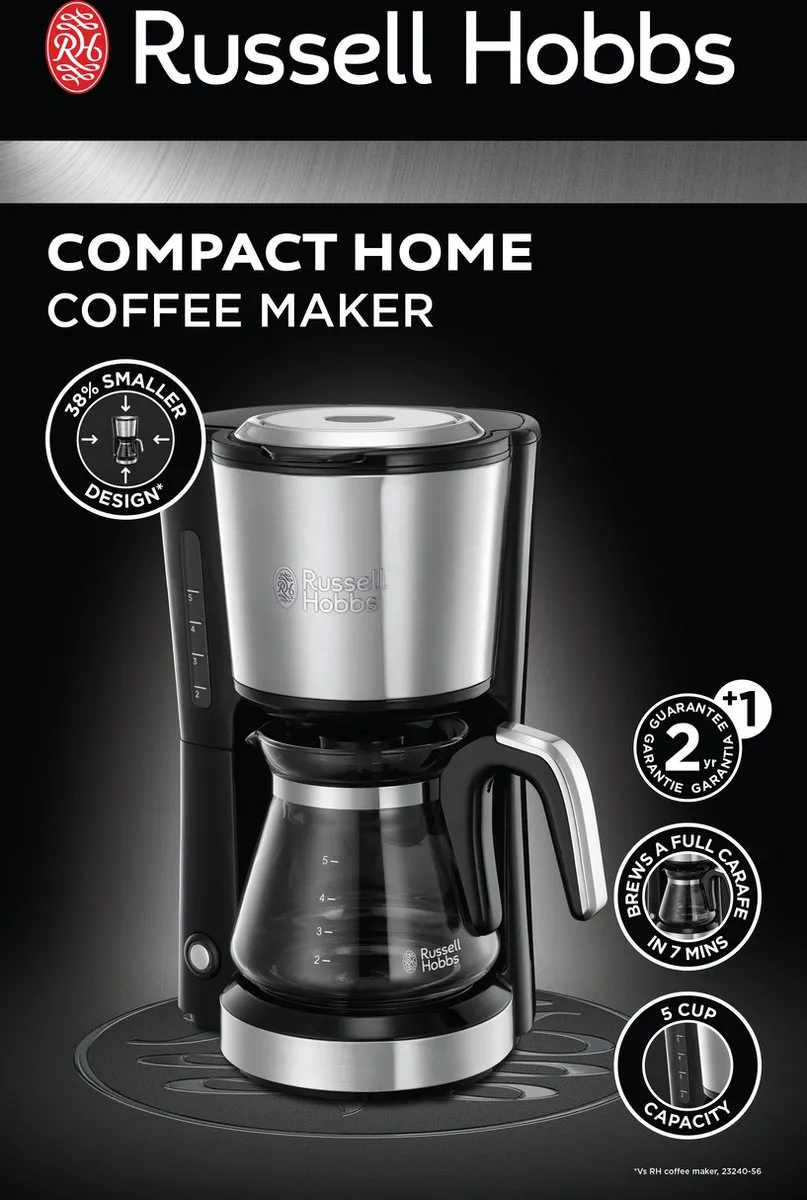 Russell Hobbs 24210-56 Compact Koffiezetapparaat - 8 Koppen - 0,74L - Zilver