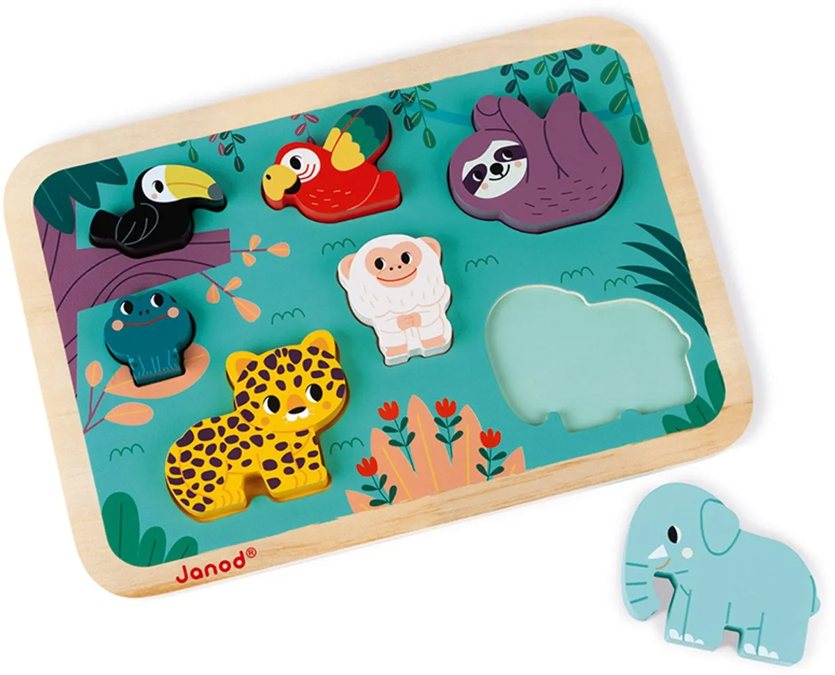 Janod WWF Jungle Dierenpuzzel 7 Stuks - 18+ Maanden