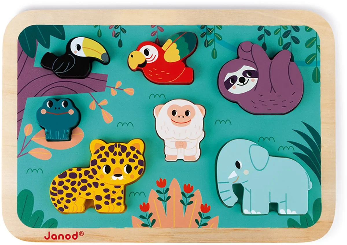 Janod WWF Jungle Dierenpuzzel 7 Stuks - 18+ Maanden