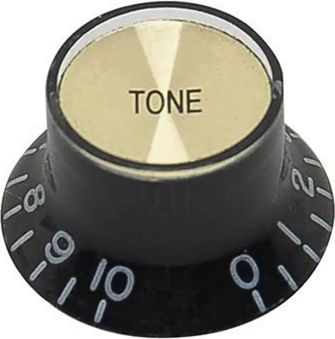 Boston KB-136-V Bellknop - Zwart met Gouden Kap