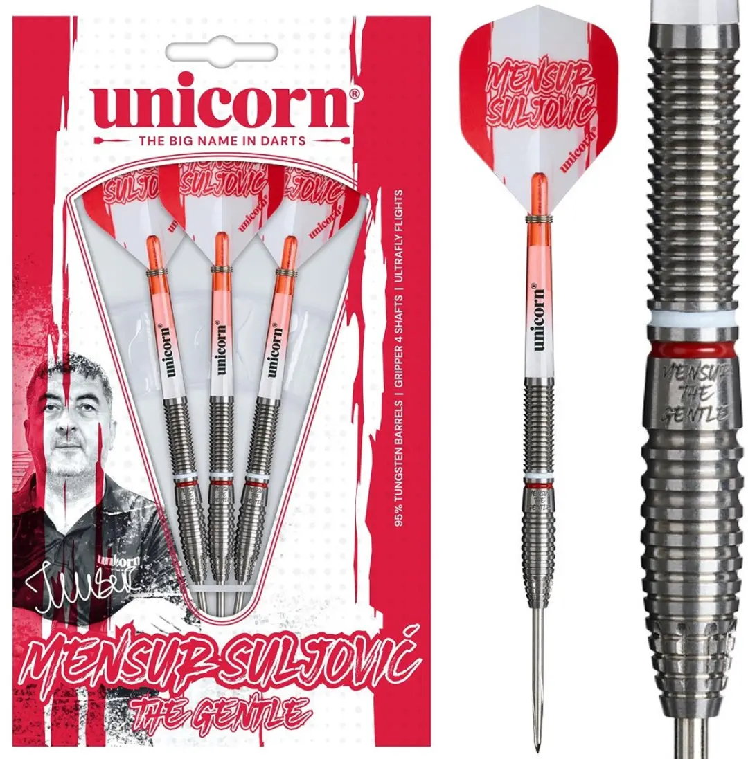 Unicorn Mensur Suljovic 95% Dartpijlen - 3 Stuks - Zilver
