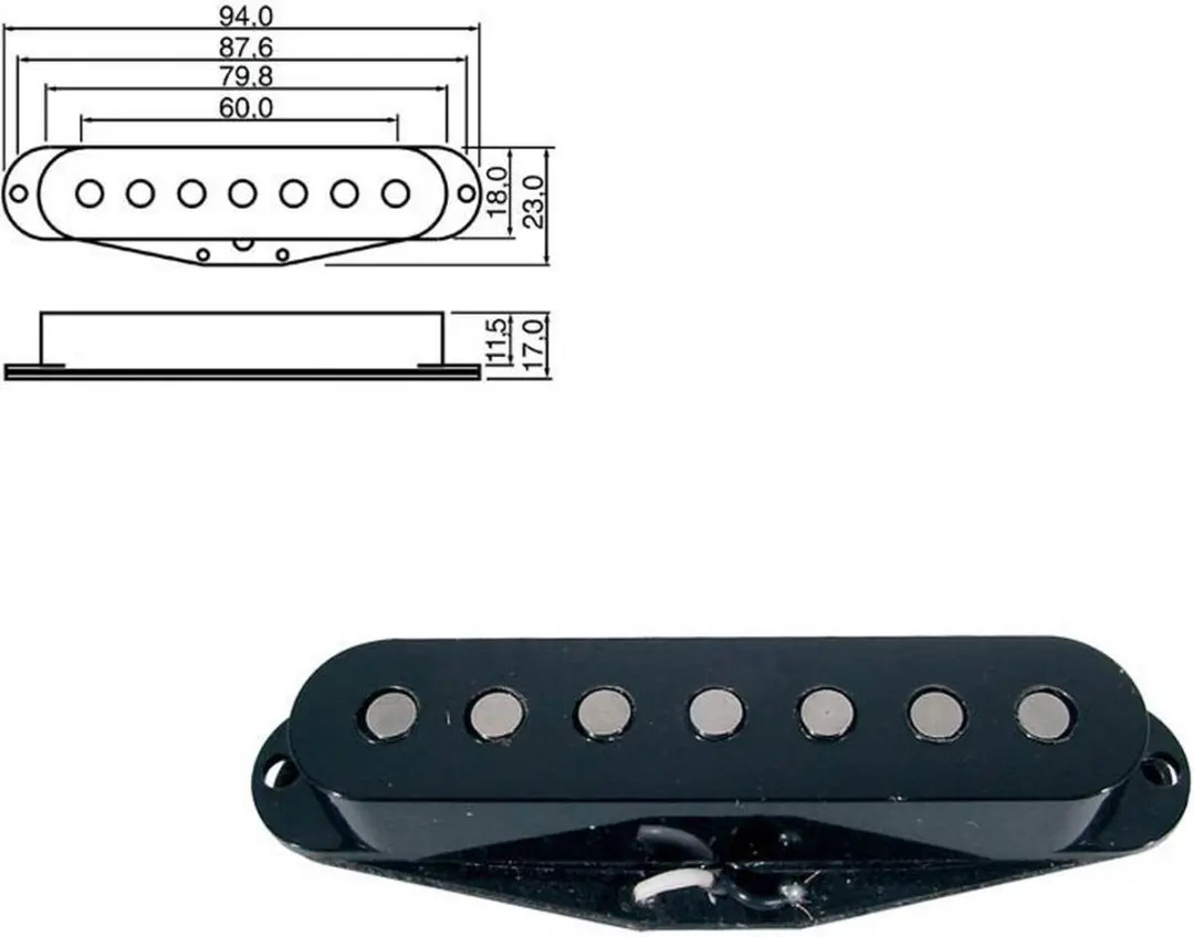 Boston Stallion 7-String - PU-19-BK - Vintage Alnico Zwart - afbeelding 2 van 2