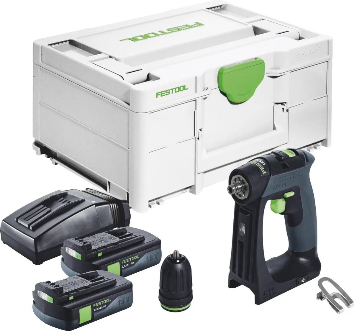 Festool CXS 18 576882 Accuschroefboormachine - 40Nm - 2x 3.0Ah - afbeelding 2 van 5