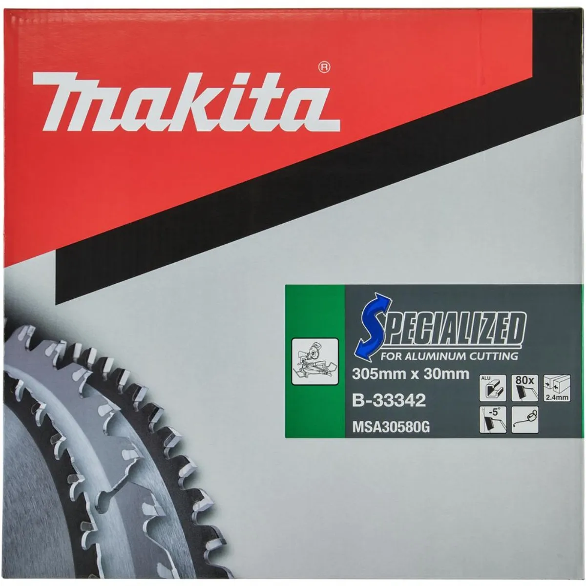 Makita Cirkelzaagblad B-33342 Aluminium 305mm - 80T - afbeelding 4 van 5